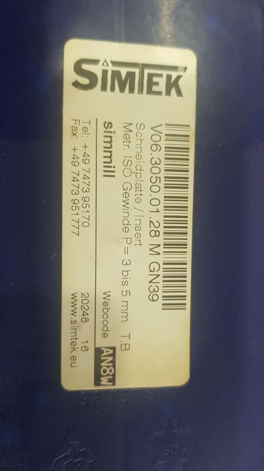 Simtek (Vargus) V06.3050.01.28 M Gn39 Karbür Diş Ucu  (METRİK 36)