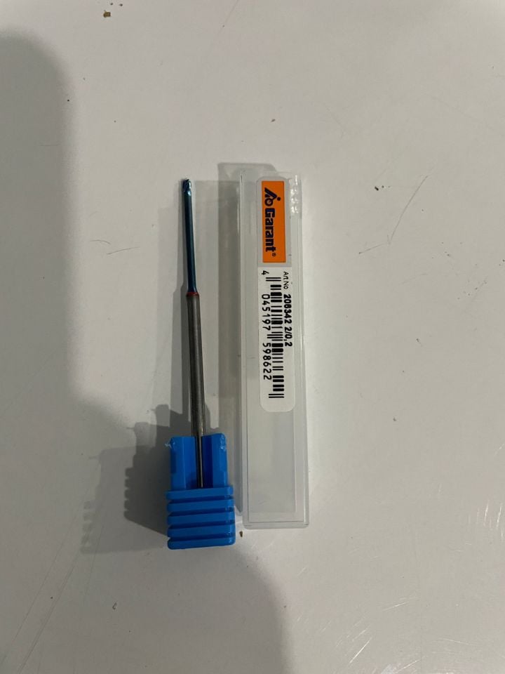 Garant 206342 Z4 2mm R0.2 HPC Karbür Freze (65Hrc)