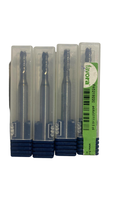 Fraisa Favora P45219220 D=4mm  R0.5 Z4 11X57mm Karbür Freze