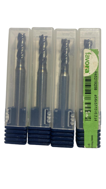 Fraisa Favora P45219258 D=5mm  R0.2 Z4 13X57mm Karbür Freze
